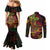 Custom Vanuatu 45th Independence Anniversary Couples Matching Mermaid Dress and Long Sleeve Button Shirt Flower Melanesian Namele Turtle - Polynesian Pride