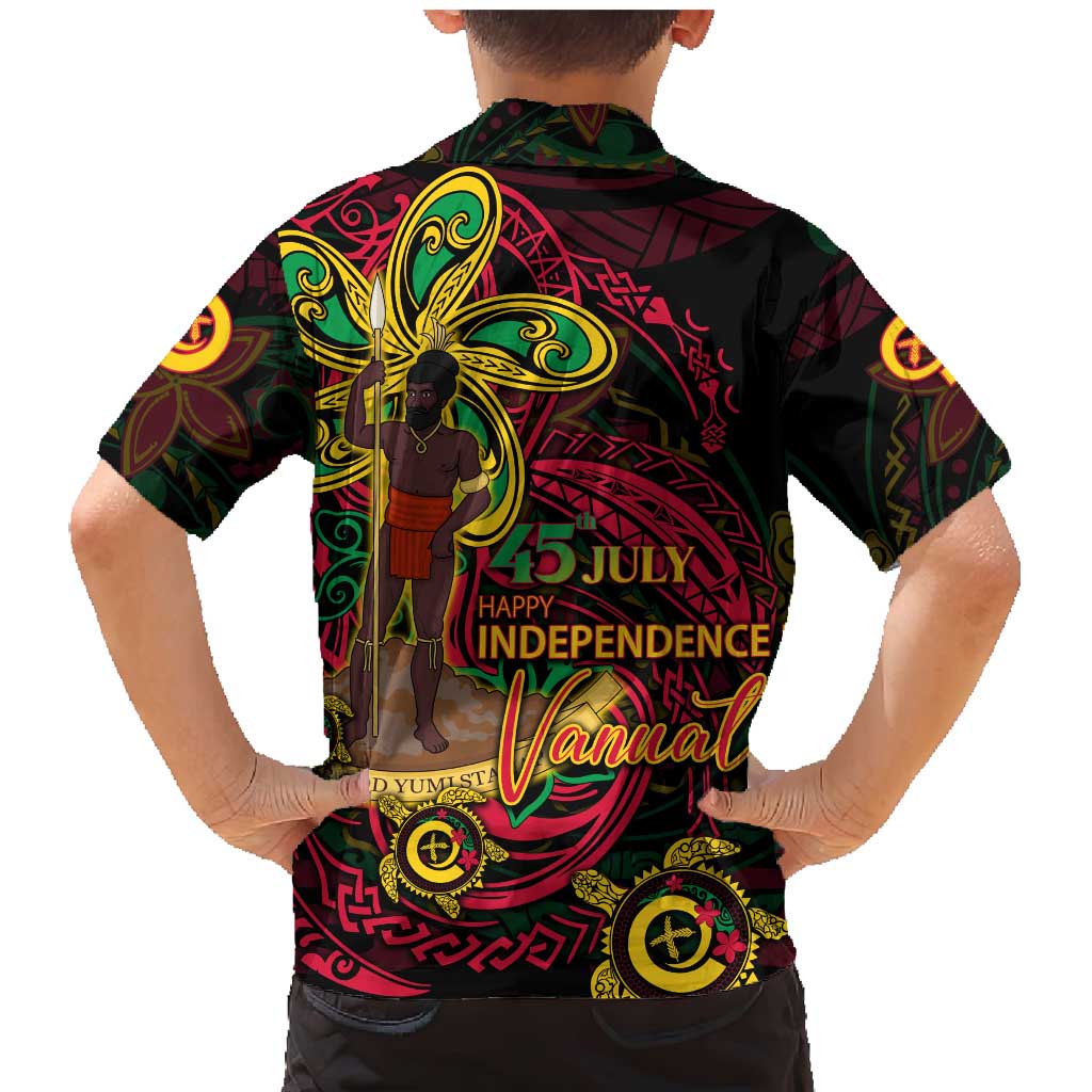 Custom Vanuatu 45th Independence Anniversary Family Matching Mermaid Dress and Hawaiian Shirt Flower Melanesian Namele Turtle DT02 - Polynesian Pride