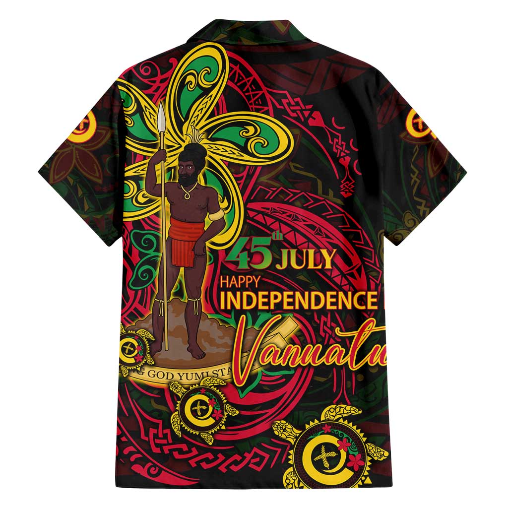 Custom Vanuatu 45th Independence Anniversary Family Matching Summer Maxi Dress and Hawaiian Shirt Flower Melanesian Namele Turtle DT02 - Polynesian Pride
