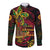 Custom Vanuatu 45th Independence Anniversary Long Sleeve Button Shirt Flower Melanesian Namele Turtle - Polynesian Pride