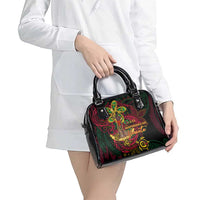 Vanuatu 45th Independence Anniversary Shoulder Handbag Flower Melanesian Namele Turtle - Polynesian Pride