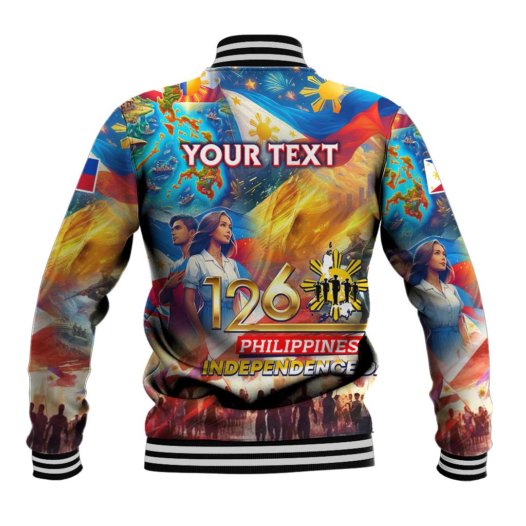 Custom The Philippines 126th Independence Anniversary Baseball Jacket Art Style - Polynesian Pride
