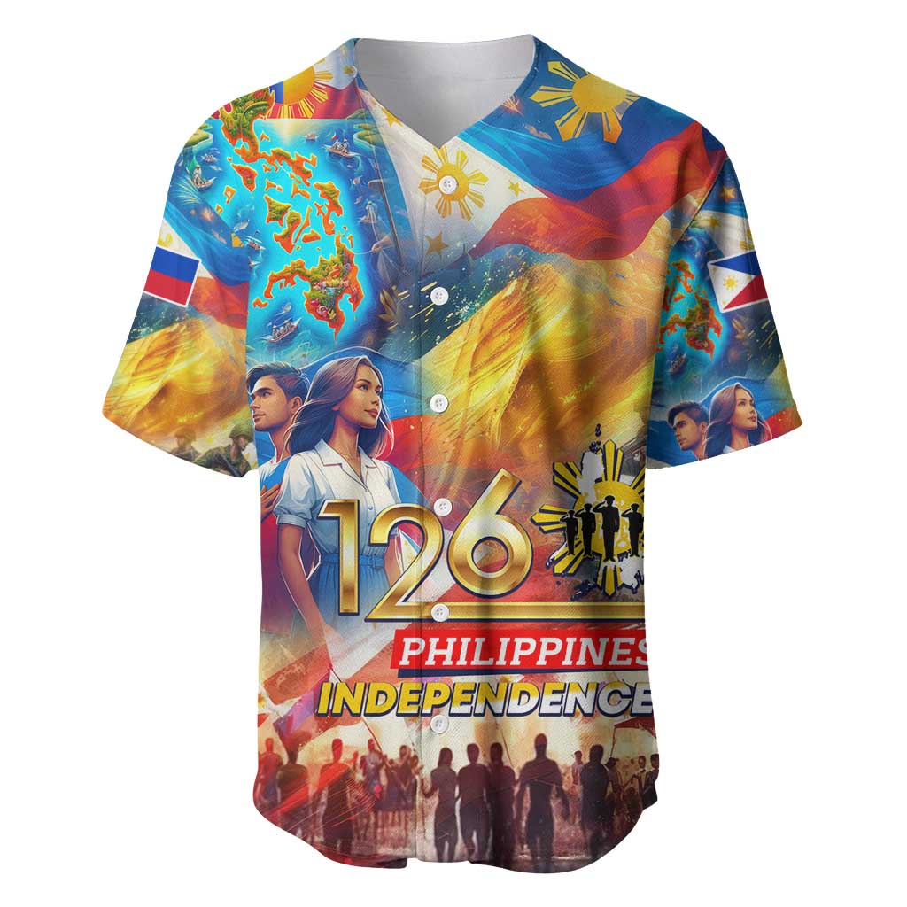 Custom The Philippines 126th Independence Anniversary Baseball Jersey Art Style - Polynesian Pride