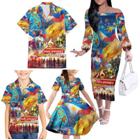 Custom The Philippines 126th Independence Anniversary Family Matching Off The Shoulder Long Sleeve Dress and Hawaiian Shirt Art Style DT02 - Polynesian Pride