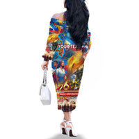 Custom The Philippines 126th Independence Anniversary Family Matching Off The Shoulder Long Sleeve Dress and Hawaiian Shirt Art Style DT02 - Polynesian Pride
