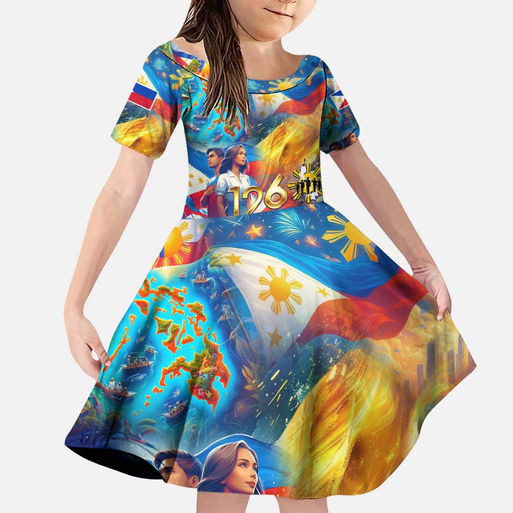 Custom The Philippines 126th Independence Anniversary Family Matching Puletasi and Hawaiian Shirt Art Style - Polynesian Pride