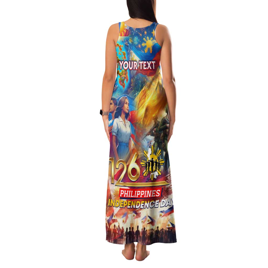 Custom The Philippines 126th Independence Anniversary Family Matching Tank Maxi Dress and Hawaiian Shirt Art Style DT02 - Polynesian Pride