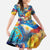 Custom The Philippines 126th Independence Anniversary Kid Short Sleeve Dress Art Style - Polynesian Pride