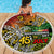 Personalized Vanuatu 45th Independence Anniversary Beach Blanket Melanesian Pattern Reggae - Polynesian Pride