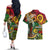 Personalized Vanuatu 45th Independence Anniversary Couples Matching Off The Shoulder Long Sleeve Dress and Hawaiian Shirt Melanesian Pattern Reggae - Polynesian Pride