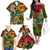 Personalized Vanuatu 45th Independence Anniversary Family Matching Off The Shoulder Long Sleeve Dress and Hawaiian Shirt Melanesian Pattern Reggae - Polynesian Pride