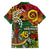 Personalized Vanuatu 45th Independence Anniversary Family Matching Off The Shoulder Long Sleeve Dress and Hawaiian Shirt Melanesian Pattern Reggae - Polynesian Pride