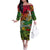 Personalized Vanuatu 45th Independence Anniversary Family Matching Off The Shoulder Long Sleeve Dress and Hawaiian Shirt Melanesian Pattern Reggae - Polynesian Pride