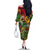 Personalized Vanuatu 45th Independence Anniversary Family Matching Off The Shoulder Long Sleeve Dress and Hawaiian Shirt Melanesian Pattern Reggae - Polynesian Pride