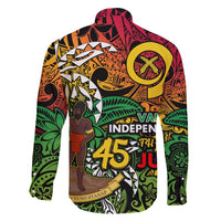Personalized Vanuatu 45th Independence Anniversary Family Matching Summer Maxi Dress and Hawaiian Shirt Melanesian Pattern Reggae - Polynesian Pride