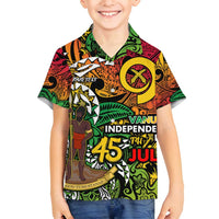 Personalized Vanuatu 45th Independence Anniversary Family Matching Summer Maxi Dress and Hawaiian Shirt Melanesian Pattern Reggae - Polynesian Pride