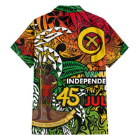 Personalized Vanuatu 45th Independence Anniversary Family Matching Tank Maxi Dress and Hawaiian Shirt Melanesian Pattern Reggae - Polynesian Pride