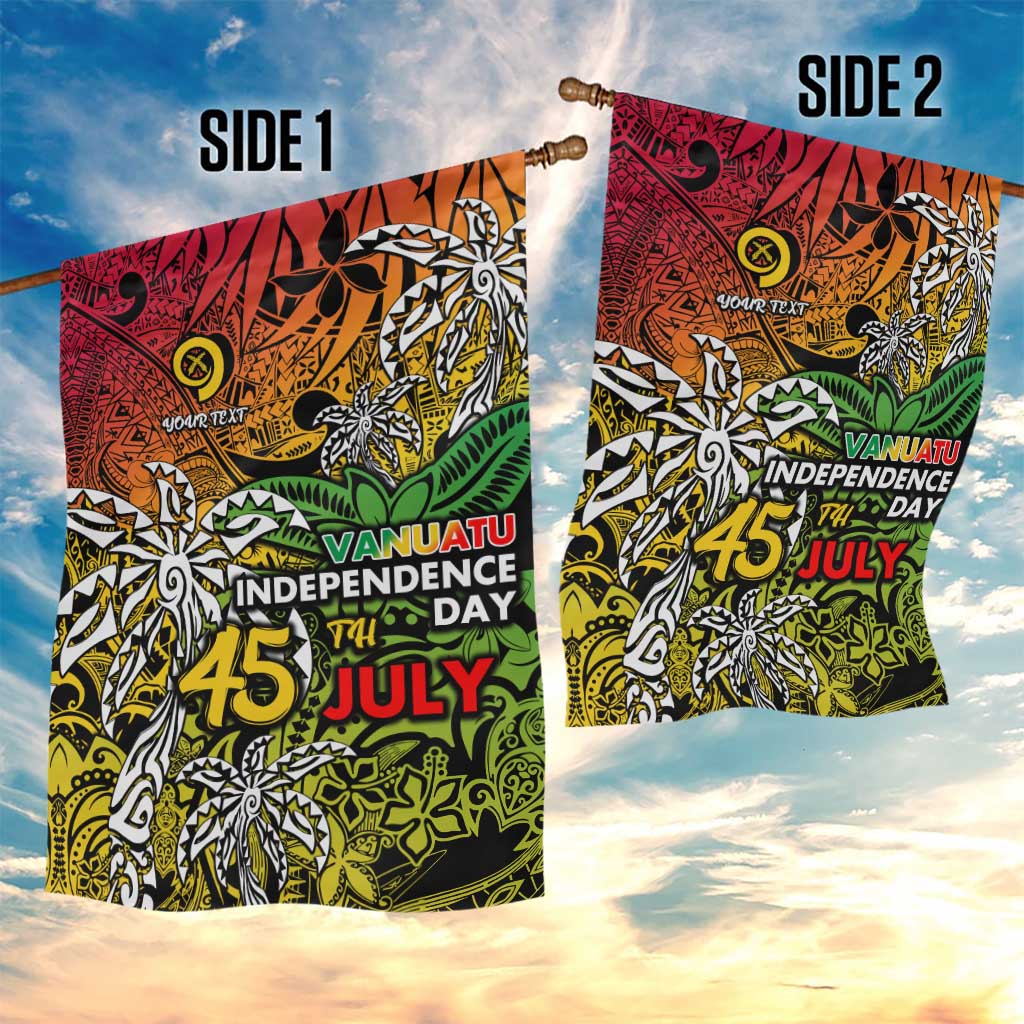 Personalized Vanuatu 45th Independence Anniversary Garden Flag Melanesian Pattern Reggae - Polynesian Pride