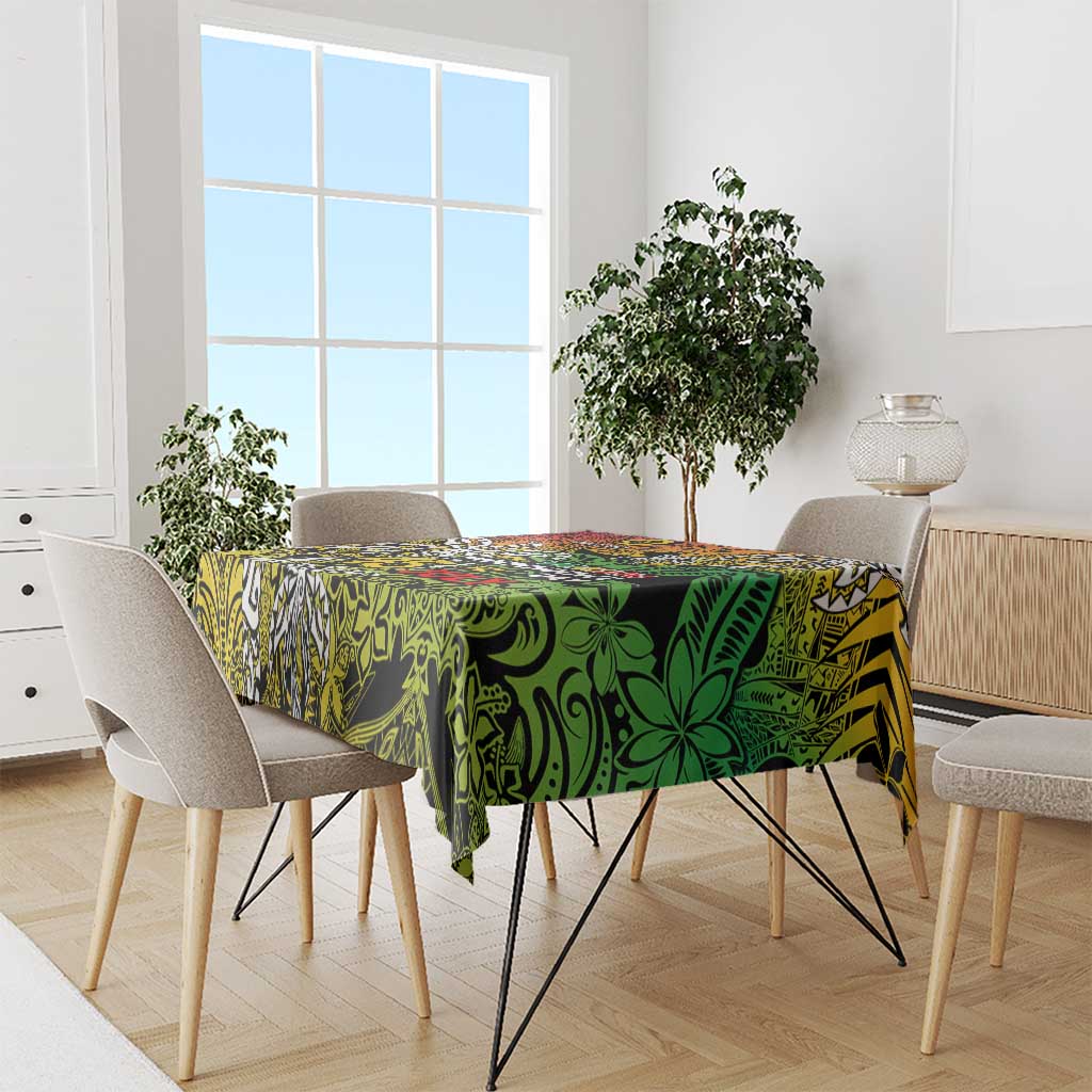 Personalized Vanuatu 45th Independence Anniversary Tablecloth Melanesian Pattern Reggae - Polynesian Pride