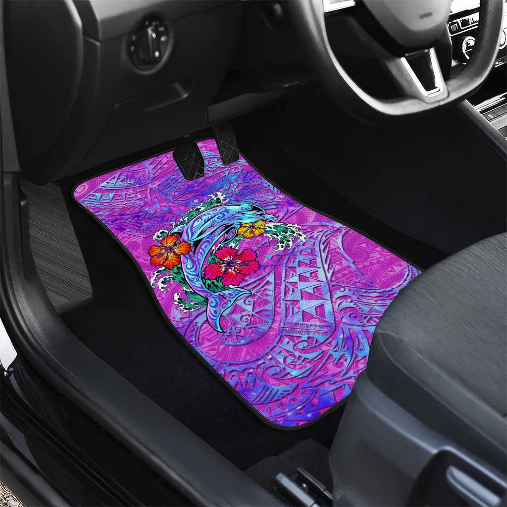 Dolphin Polynesia Car Mats Hibiscus Tropical Wave - Purple Vibes