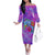 Personalized Dolphin Polynesia Family Matching Off The Shoulder Long Sleeve Dress and Hawaiian Shirt Hibiscus Tropical Wave - Purple Vibes