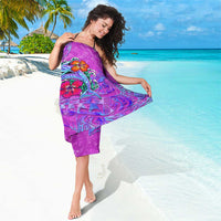Dolphin Polynesia Sarong Hibiscus Tropical Wave - Purple Vibes