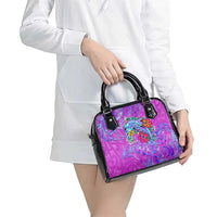 Dolphin Polynesia Shoulder Handbag Hibiscus Tropical Wave - Purple Vibes