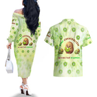Kiwi Cannibalism Couples Matching Off The Shoulder Long Sleeve Dress and Hawaiian Shirt New Zealand Kiwi Cute Bird Funny DT02 - Polynesian Pride