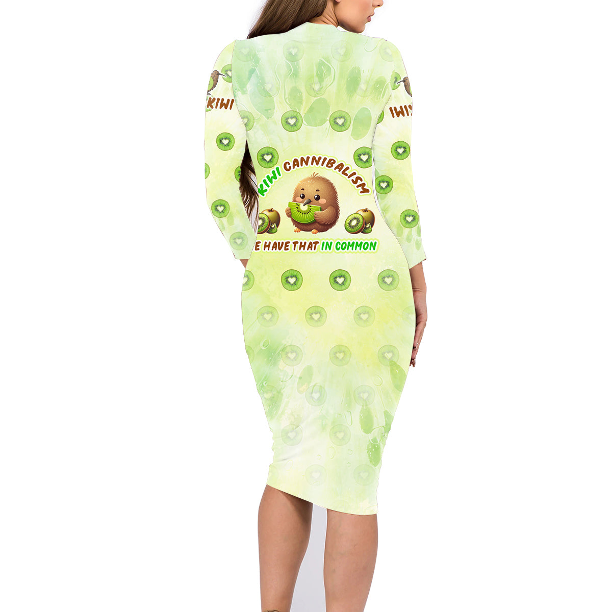 Kiwi Cannibalism Family Matching Long Sleeve Bodycon Dress and Hawaiian Shirt New Zealand Kiwi Cute Bird Funny DT02 - Polynesian Pride