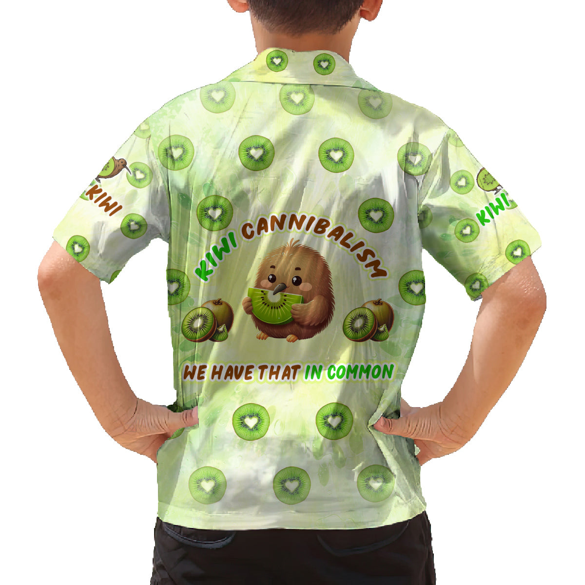 Kiwi Cannibalism Family Matching Off Shoulder Short Dress and Hawaiian Shirt New Zealand Kiwi Cute Bird Funny DT02 - Polynesian Pride