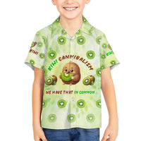 Kiwi Cannibalism Family Matching Puletasi and Hawaiian Shirt New Zealand Kiwi Cute Bird Funny DT02 Son's Shirt Green - Polynesian Pride