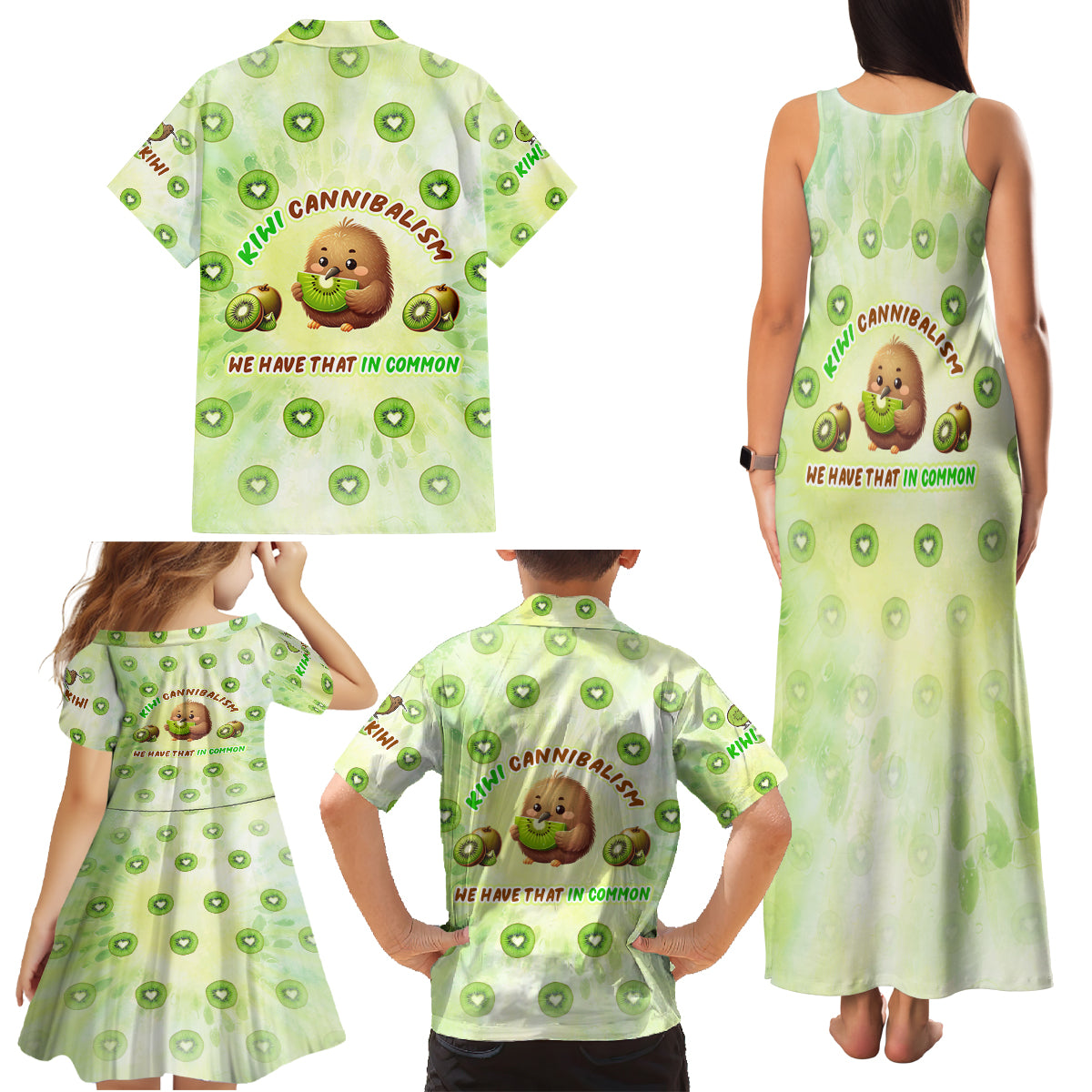 Kiwi Cannibalism Family Matching Tank Maxi Dress and Hawaiian Shirt New Zealand Kiwi Cute Bird Funny DT02 - Polynesian Pride