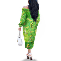 I Love Kiwi Family Matching Off The Shoulder Long Sleeve Dress and Hawaiian Shirt New Zealand Kiwi Fruit Summer Cocktail DT02 - Polynesian Pride