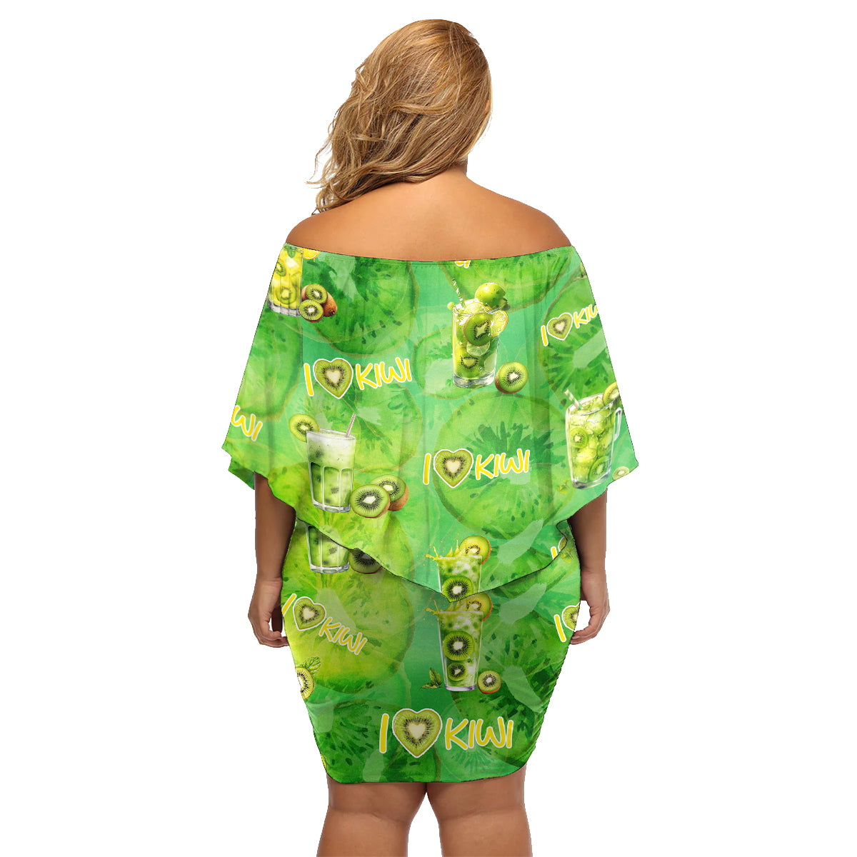 I Love Kiwi Family Matching Off Shoulder Short Dress and Hawaiian Shirt New Zealand Kiwi Fruit Summer Cocktail DT02 - Polynesian Pride