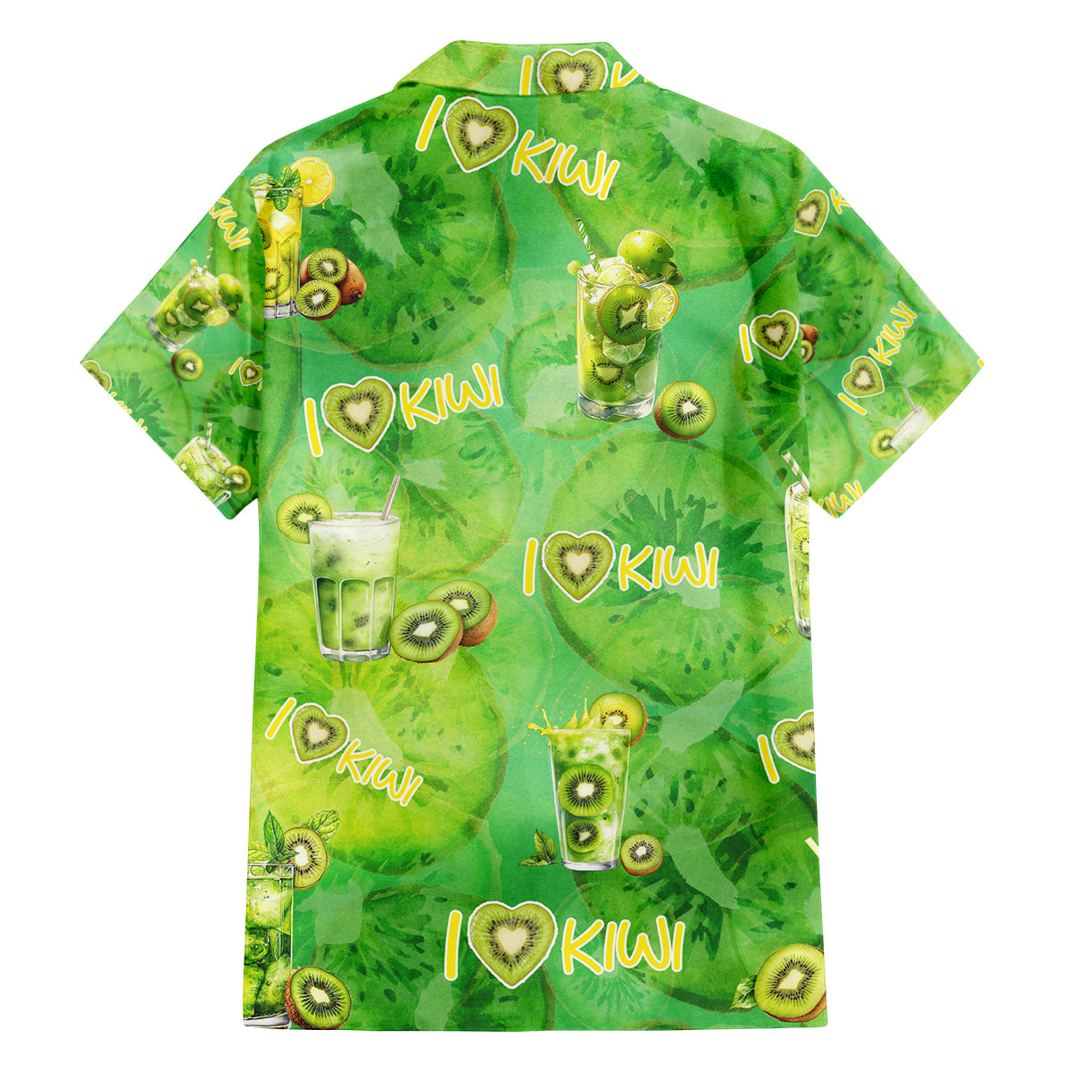 I Love Kiwi Family Matching Summer Maxi Dress and Hawaiian Shirt New Zealand Kiwi Fruit Summer Cocktail DT02 - Polynesian Pride