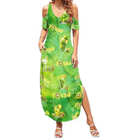 I Love Kiwi Family Matching Summer Maxi Dress and Hawaiian Shirt New Zealand Kiwi Fruit Summer Cocktail DT02 Mom's Dress Green - Polynesian Pride