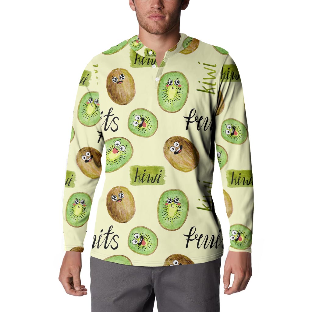 Kiwi Cute Humorous Button Sweatshirt New Zealand Fruit