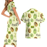 Kiwi Cute Humorous Couples Matching Short Sleeve Bodycon Dress and Hawaiian Shirt New Zealand Fruit DT02 - Polynesian Pride