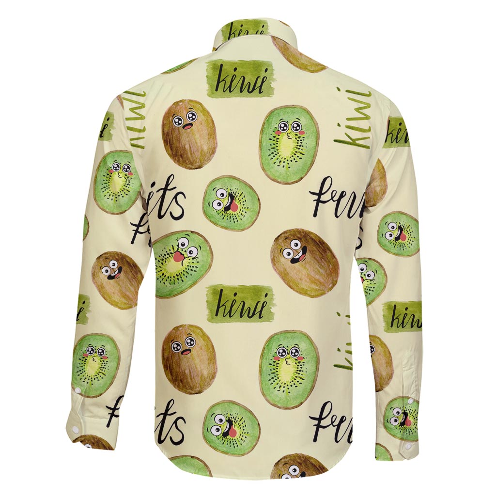 Kiwi Cute Humorous Family Matching Long Sleeve Bodycon Dress and Hawaiian Shirt New Zealand Fruit DT02 - Polynesian Pride
