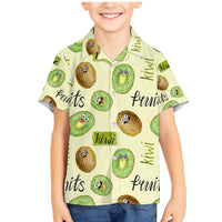 Kiwi Cute Humorous Family Matching Mermaid Dress and Hawaiian Shirt New Zealand Fruit DT02 Son's Shirt Yellow - Polynesian Pride