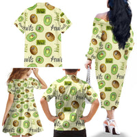 Kiwi Cute Humorous Family Matching Off The Shoulder Long Sleeve Dress and Hawaiian Shirt New Zealand Fruit DT02 - Polynesian Pride