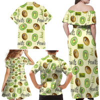 Kiwi Cute Humorous Family Matching Off Shoulder Maxi Dress and Hawaiian Shirt New Zealand Fruit DT02 - Polynesian Pride