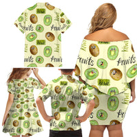 Kiwi Cute Humorous Family Matching Off Shoulder Short Dress and Hawaiian Shirt New Zealand Fruit DT02 - Polynesian Pride