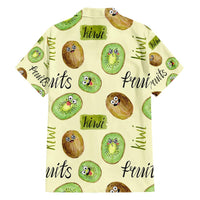 Kiwi Cute Humorous Family Matching Off Shoulder Short Dress and Hawaiian Shirt New Zealand Fruit DT02 - Polynesian Pride