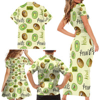 Kiwi Cute Humorous Family Matching Short Sleeve Bodycon Dress and Hawaiian Shirt New Zealand Fruit DT02 - Polynesian Pride