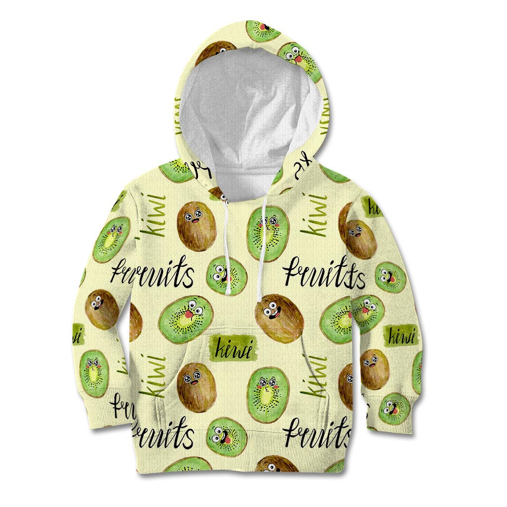 Kiwi Cute Humorous Kid Hoodie New Zealand Fruit DT02 Hoodie Yellow - Polynesian Pride