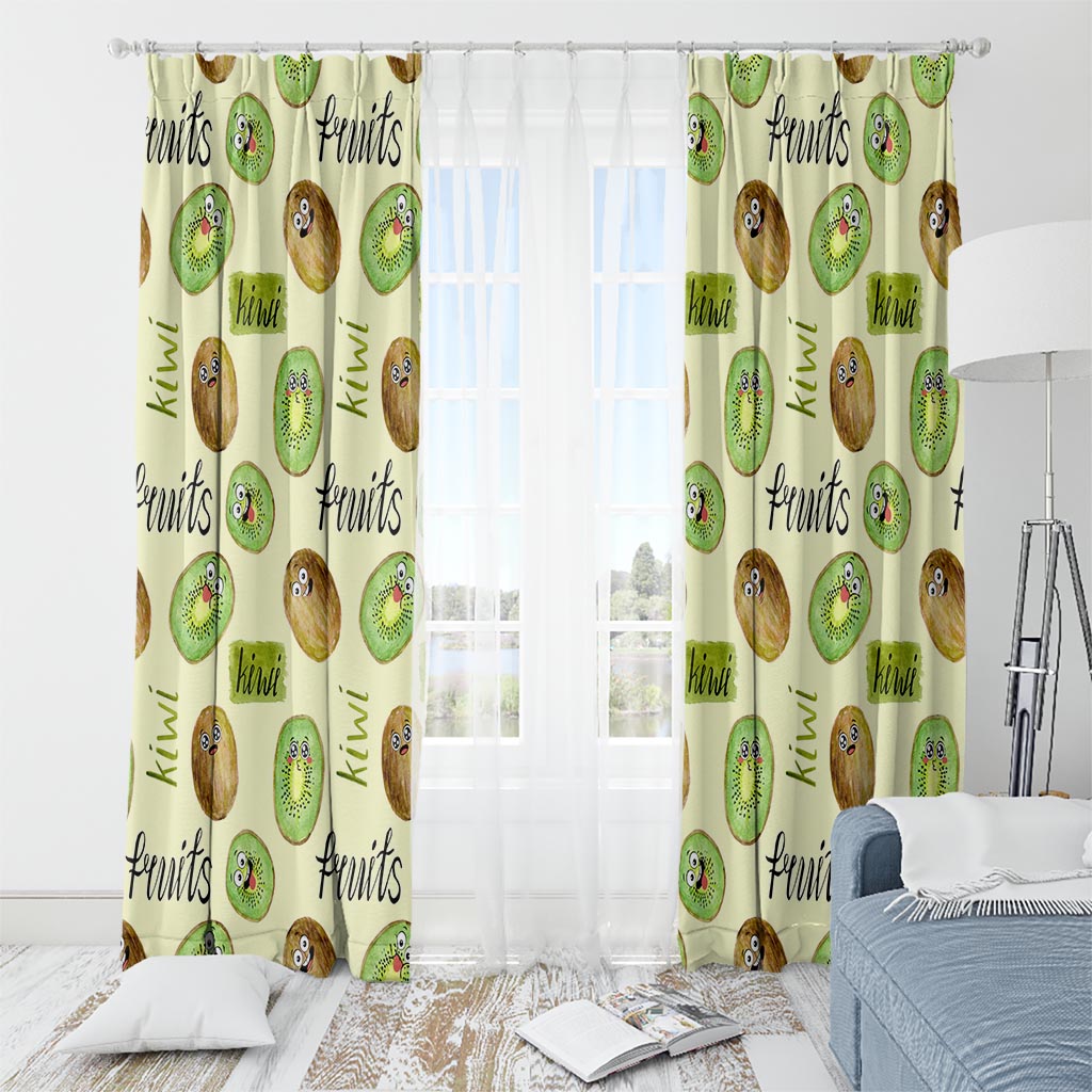 Kiwi Cute Humorous Window Curtain New Zealand Fruit