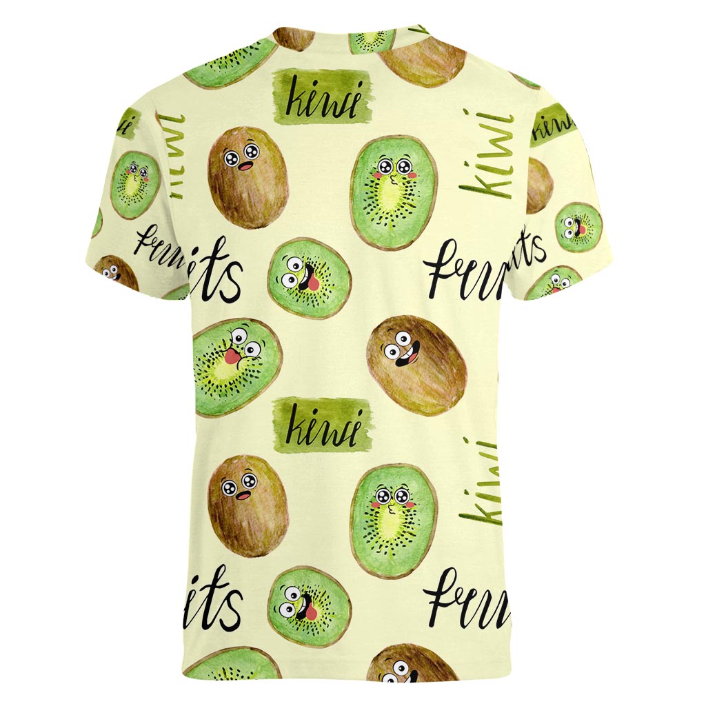 Kiwi Cute Humorous Women V-Neck T-Shirt New Zealand Fruit