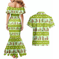 New Zealand Kiwi Fruit Witty Kiwi Bird Couples Matching Mermaid Dress and Hawaiian Shirt DT02 - Polynesian Pride