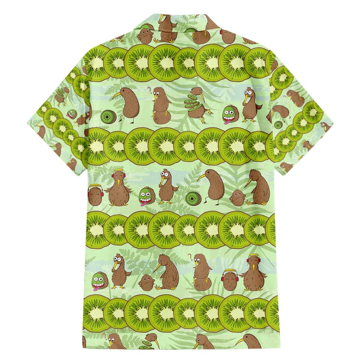 New Zealand Kiwi Fruit Witty Kiwi Bird Family Matching Off The Shoulder Long Sleeve Dress and Hawaiian Shirt DT02 - Polynesian Pride
